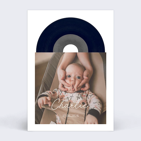 faire part naissance vinyl